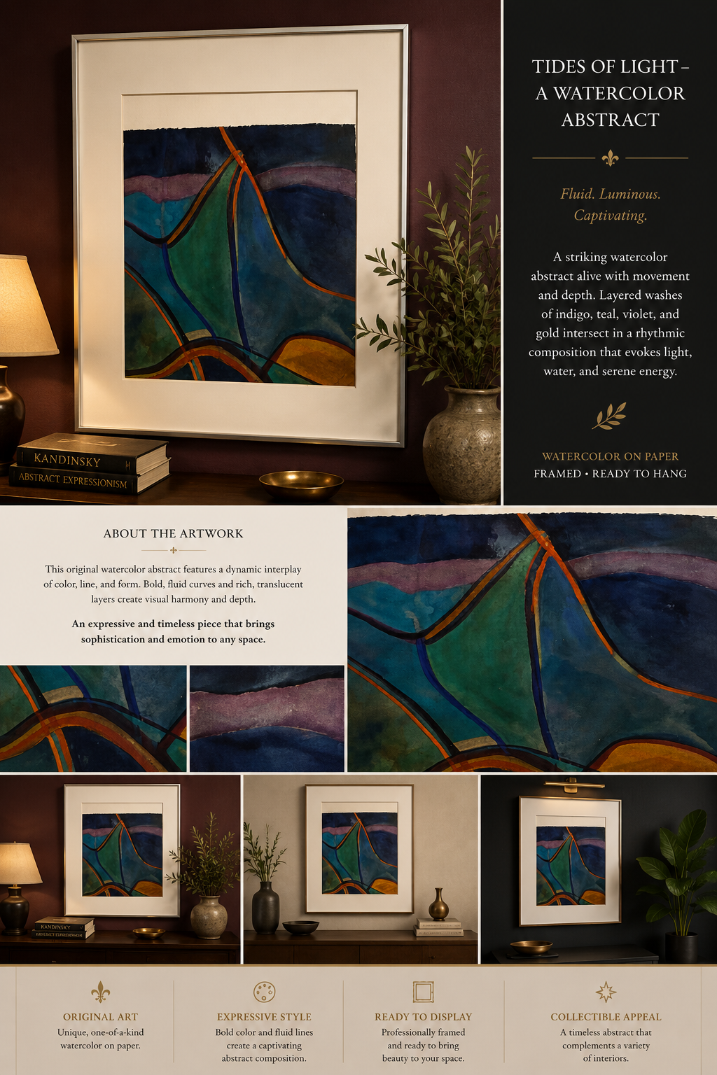 ORIGINAL: Tides of Light - A Watercolor Abstract