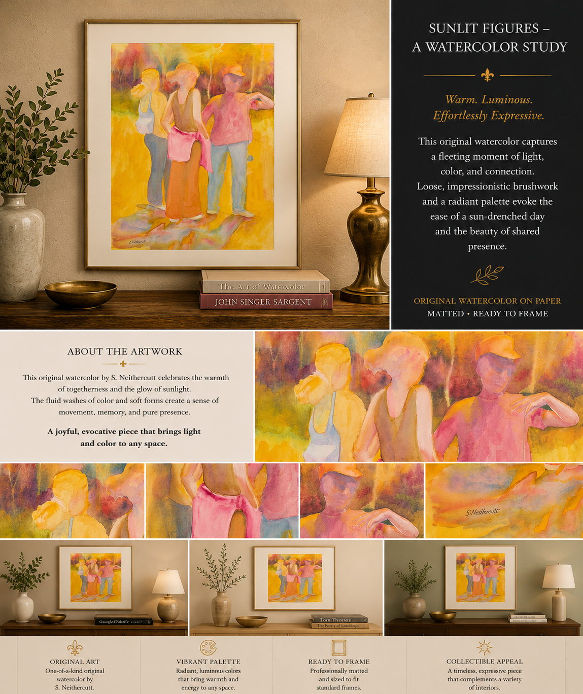 ORIGINAL: Gathering at Dusk - A Watercolor Figure Study